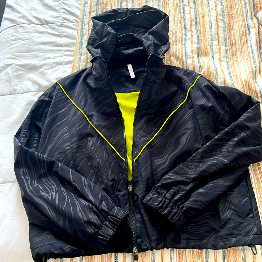 Fabletics, hooded windbreaker, lightweight jacket crop